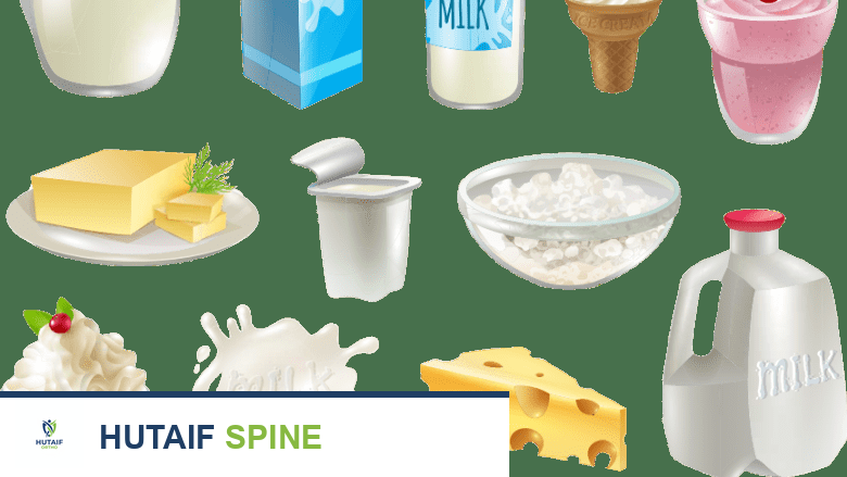 مجموعة متنوعة من منتجات الألبان الغنية بالكالسيوم.