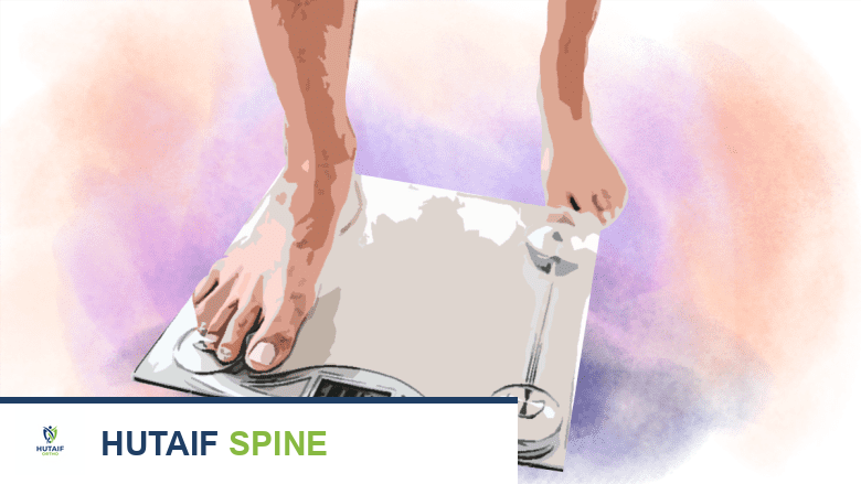 صورة تظهر ميزانًا مع شخص بدين.