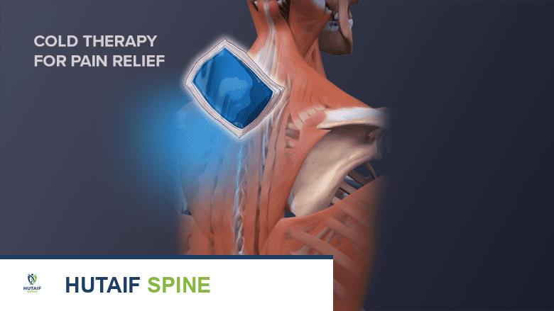 توضيح يظهر تأثير العلاج بالبرودة على الرقبة.