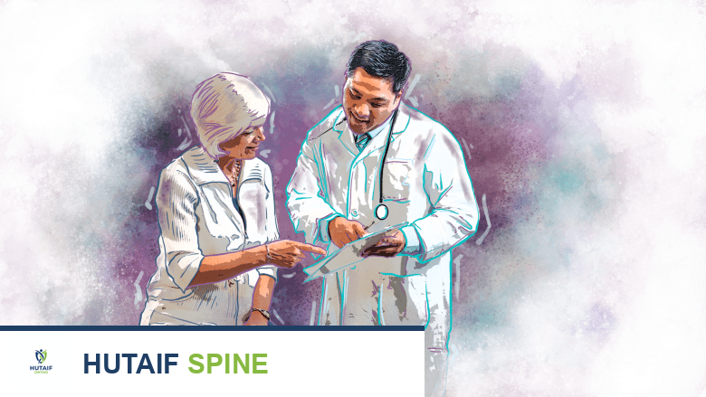 An image showing a doctor reviewing patient history.