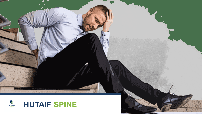 رسم توضيحي يظهر رجلًا يسقط من الدرج.