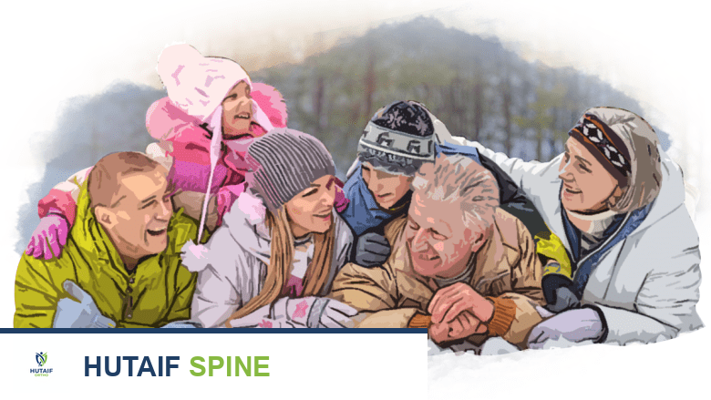 رسم توضيحي يظهر أشخاصًا من فئات عمرية مختلفة.