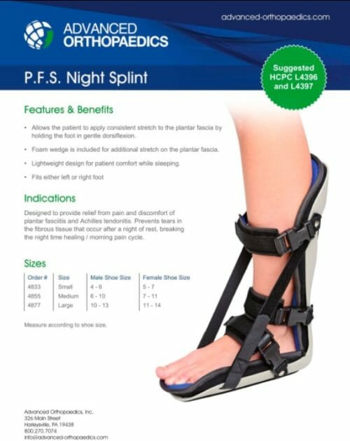 Plantar Fasciitis Night Splint