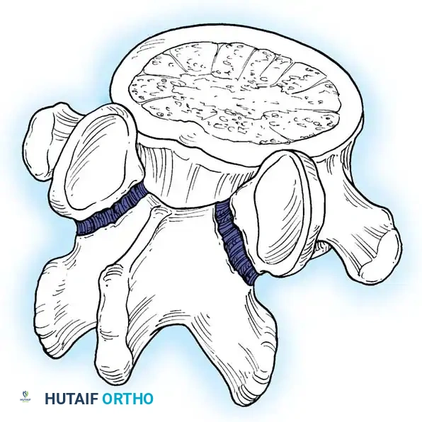 Fig. 41-15 Defect in isthmic spondylolysis, type IIA. (Redrawn from Wiltse LL, Rothman SLG: Spondylolisthesis: classiﬁ cation, diagnosis, and natural history, Semin Spine Surg 5:264, 1993.)