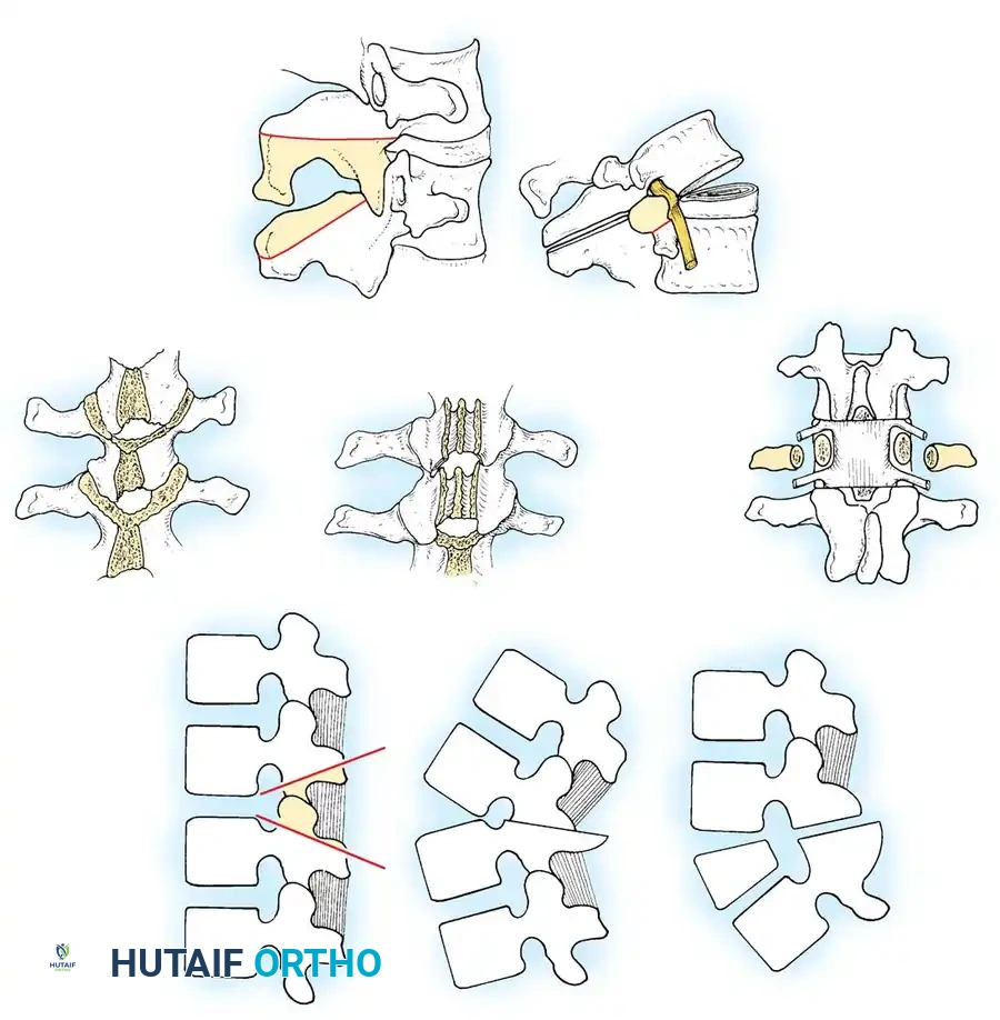 Various osteotomy types for ankylosing spondylitis