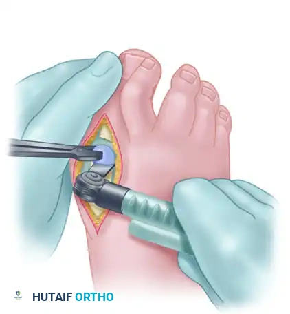 ARTHRODESIS OF THE FIRST METATARSOPHALANGEAL JOINT WITH RESECTION OF THE LESSER METATARSOPHALANGEAL JOINTS Surgical Diagram