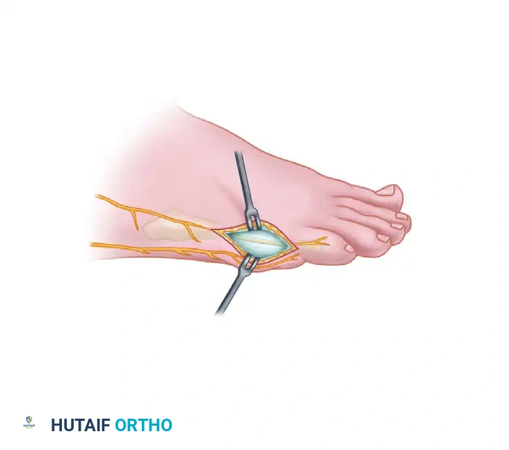 CHEVRON OSTEOTOMY OF THE FIFTH METATARSAL FOR BUNIONETTE DEFORMITY Surgical Diagram
