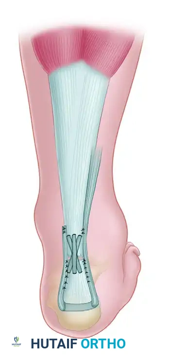 TRANSFER OF THE PERONEUS BREVIS TENDON FOR NEGLECTED RUPTURES OF THE ACHILLES TENDON Surgical Diagram