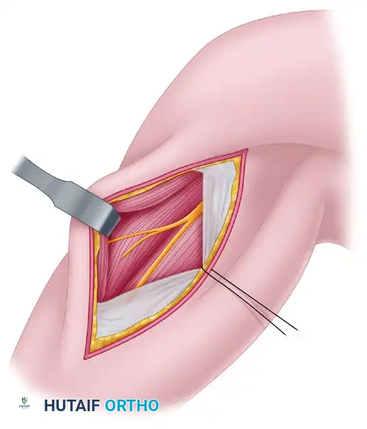 TRANSFER OF THE ULNAR NERVE FASCICLES TO NERVE OF THE BICEPS MUSCLE Surgical Diagram