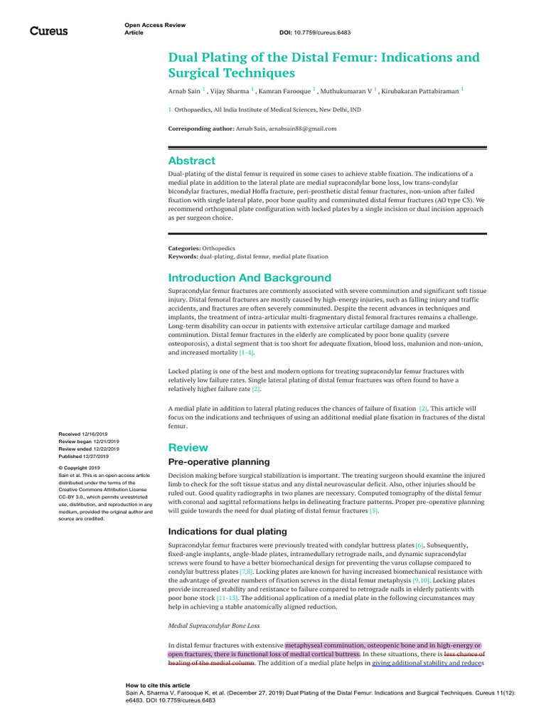 Distal Humerus Dual Plating System (Parallel / Orthogonal)