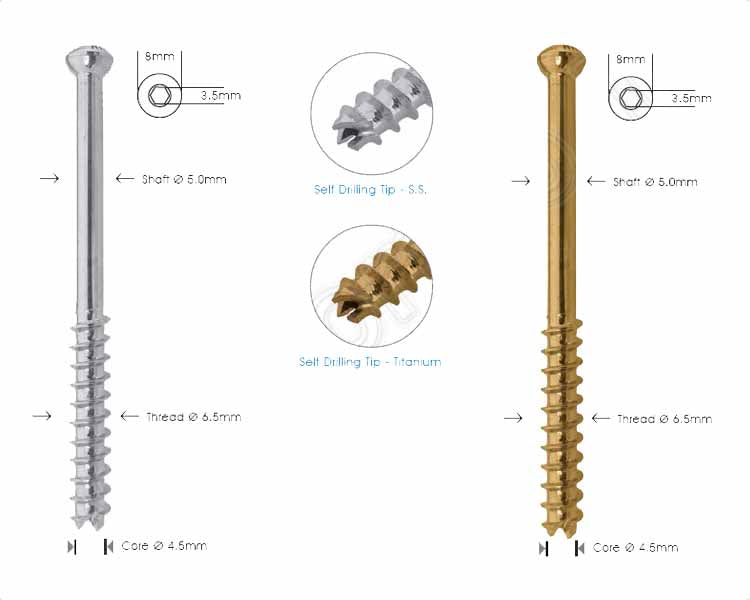 Cannulated Cancellous Screw (4.0mm, 6.5mm, 7.3mm)