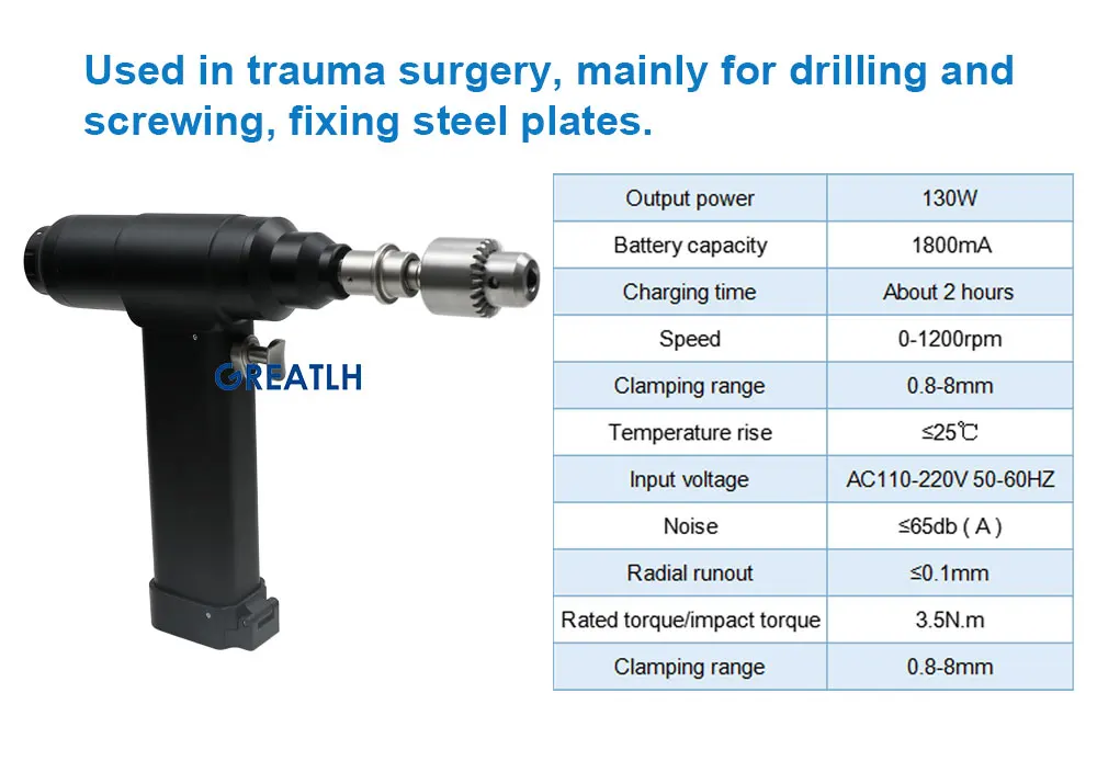Battery-Powered Orthopedic Drill/Saw System (High Torque, Modular)