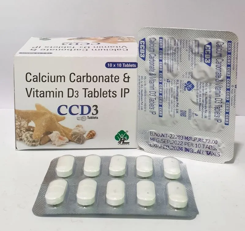Calcium Carbonate + Cholecalciferol (Vitamin D3) Tablet